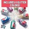 DIY Fabric Paints - 8 Glitter Colors, 1 oz Bottles, Ultra Bright 3D Paint for T-Shirts and Clothing, Non-Toxic, Water-Based, Washable, Permanent, Ideal for Classroom, Kids' Birthday Parties, and Summer Camps